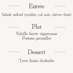 Repas du samedi midi
